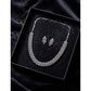 Generic Women's Brass Silver Plated Necklace set (Silver)