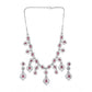 Generic Women's Brass Silver Plated Necklace set (Red)