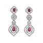 Generic Women's Brass Silver Plated Necklace set (Red)