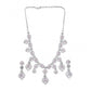 Generic Women's Brass Silver Plated Necklace set (Pink)