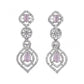 Generic Women's Brass Silver Plated Necklace set (Pink)