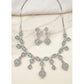 Generic Women's Brass Silver Plated Necklace set (Turquoise)