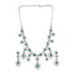 Generic Women's Brass Silver Plated Necklace set (Green)