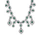 Generic Women's Brass Silver Plated Necklace set (Green)