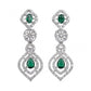 Generic Women's Brass Silver Plated Necklace set (Green)