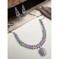 Generic Women's Brass Silver Plated Necklace set (Pink)