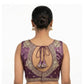 Generic Women's Silk Embroidered V-Neck Sleeveless Readymade Padded Blouse (Purple, Size 38)