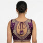 Generic Women's Silk Embroidered V-Neck Sleeveless Readymade Padded Blouse (Wine, Size 38)