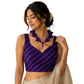 Generic Women's Silk Embellished Sweetheart Neck Sleeveless Readymade Padded Blouse (Purple, Size 38)