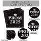 Prom 2025 napkins arranged for prom night celebrations