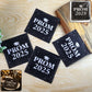 Prom 2025 party napkins pack with black background and graduation cap design