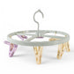 Plastic clothespin rack for laundry drying with durable clips