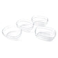 Clear plastic bowls stacked, showcasing durable serving bowl set