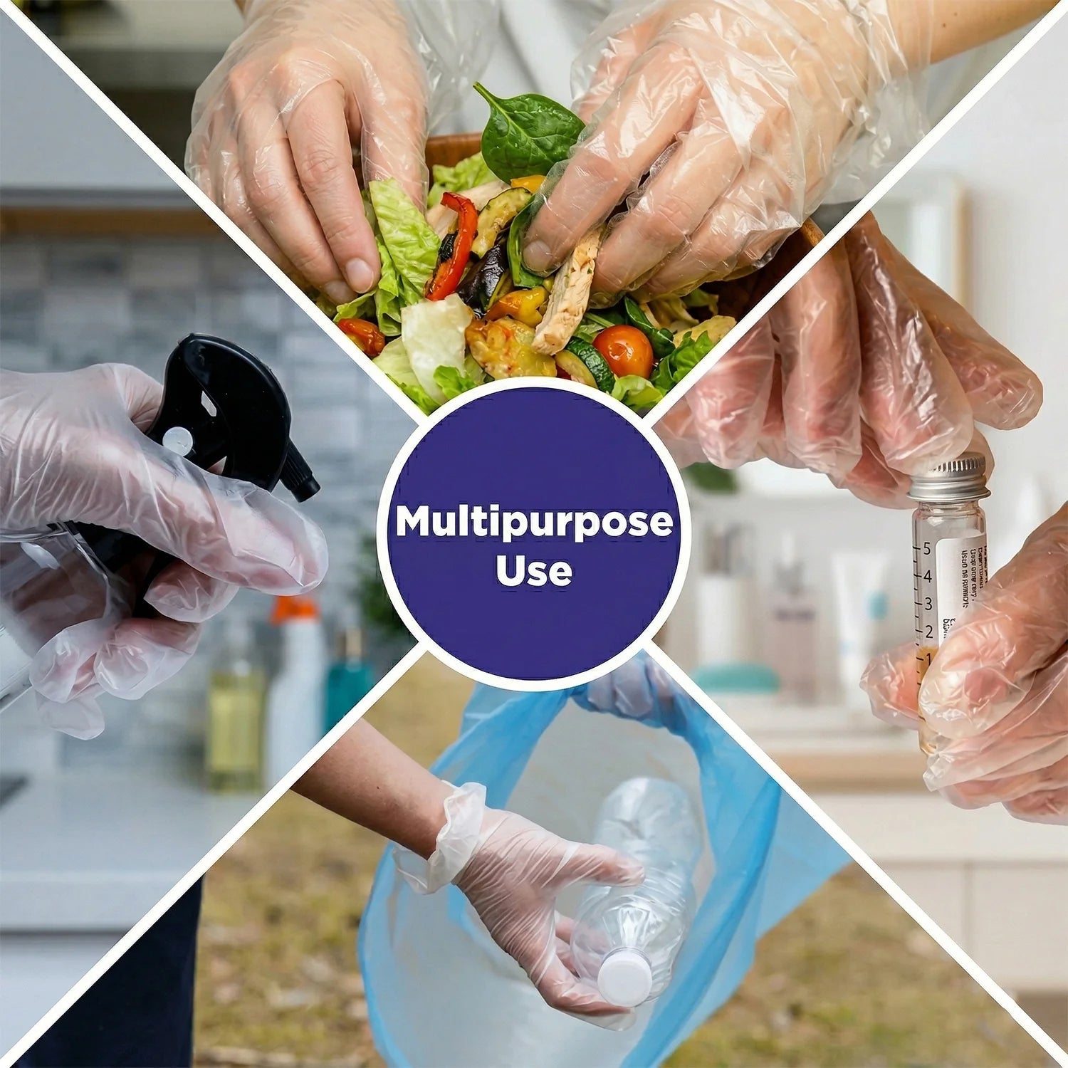 Transparent hand gloves for food and cleaning tasks