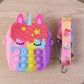 Kids wearing colorful pop it shoulder bag as crossbody for outings