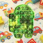 Silicone Pop It toy with bubbles pressed down for calming activity