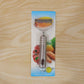 Compact stainless steel vegetable peeler on countertop