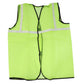 Folded green reflective safety jacket, ready for storage or transport.