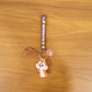Lightweight silicone cartoon animal keychain charm with colorful rainbow strap