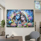Premium Radha Krishna decorative wall frame, colorful spiritual artwork
