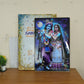 Radha Krishna full moon wall art in a room setting