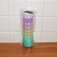 Motivational Water Bottle placed next to gym gear, perfect for fitness enthusiasts and active lifestyles.