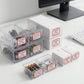 Kitchen organizer using self-adhesive rectangular label stickers for clear labels