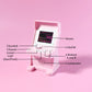 Front view of retro mini arcade game console with joystick controller