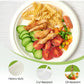 Round food serving plate used as meal tray for takeaway