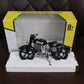 Rear view of metal bullet bike toy miniature model with side stand