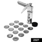 RaceCore kitchen press showcasing its comprehensive set of 15 sev maker attachments.