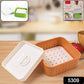 The 3-piece Square Paneer Maker with its removable base and lid for easy assembly.