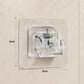 Size reference of transparent self-adhesive wall hook on white background