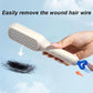 User brushing through hair with the Self-Cleaning Hairbrush for detangling