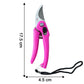 A pair of compact garden scissors displayed with a size reference.