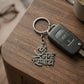 Shiva mantra engraved metal keychain for devotional use