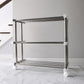 Side profile of rust-resistant stainless steel shoe storage rack