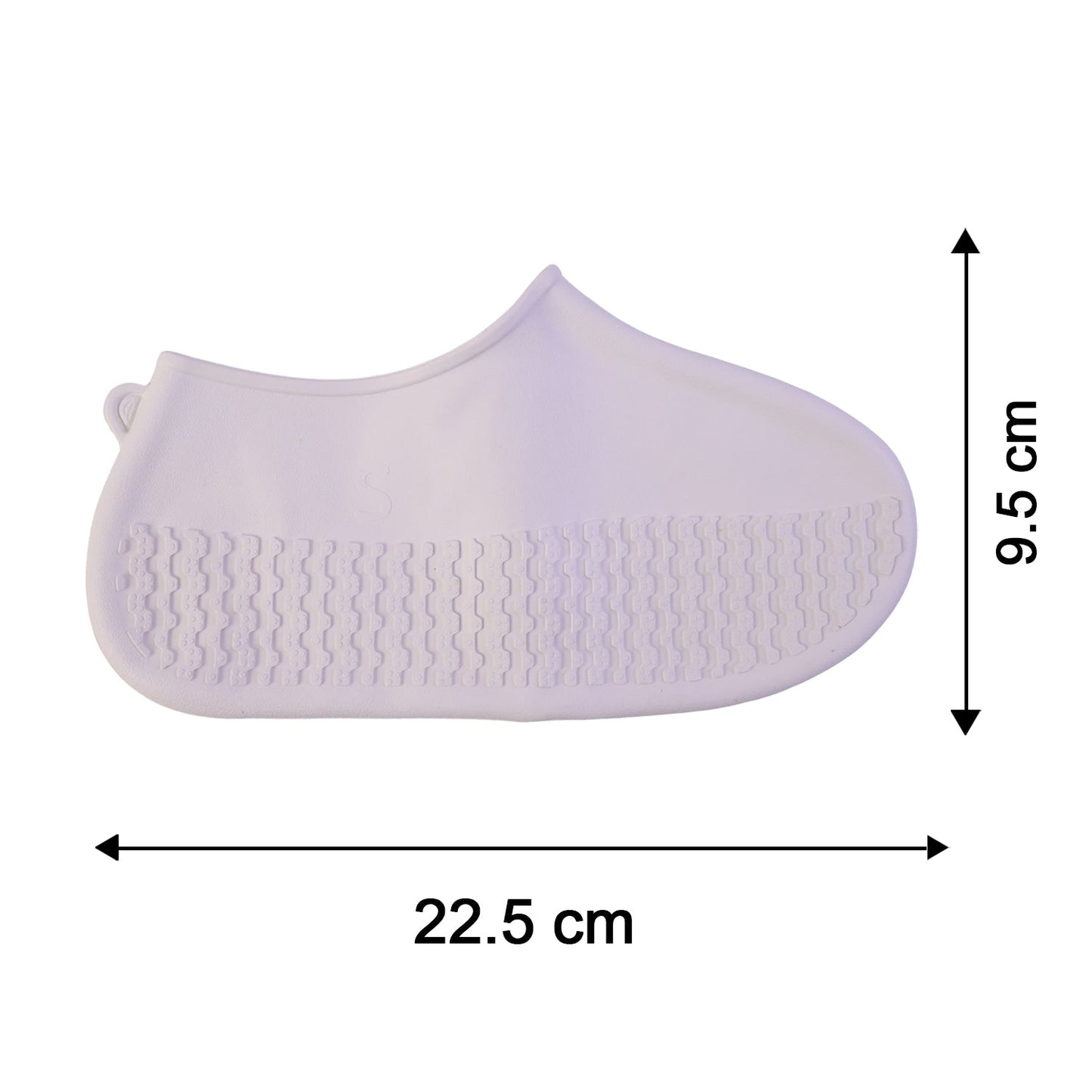 Rain shoe cover size guide in white