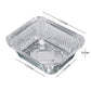 Size dimension label on aluminium food container pack
