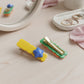 Close up of colourful star decorative hair clips for girls and women