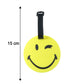 Vibrant travel tag with emoji design