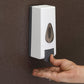 Side angle view of the modern wall mounted soap dispenser design.