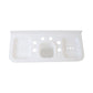 Collection of versatile plastic soap dishes in various bathroom and kitchen settings.