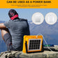 Portable solar LED flood light with adjustable stand and wide coverage