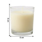 Close-up of the clean-burning wick and gentle flame of the votive candle.
