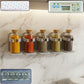 Wall spice storage rack with adhesive mount in kitchen setting