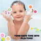 Close view of baby spinner toy with suction base and textured surfaces