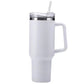 Portable white stainless steel drink tumbler ideal for office and travel