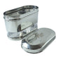 Stainless steel modular oval canister for pantry storage