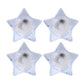 Flameless LED candles shaped like stars providing ambient light